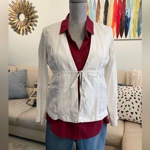 VINTAGE I.N.C. Linen Jacket Tie Front Size 4